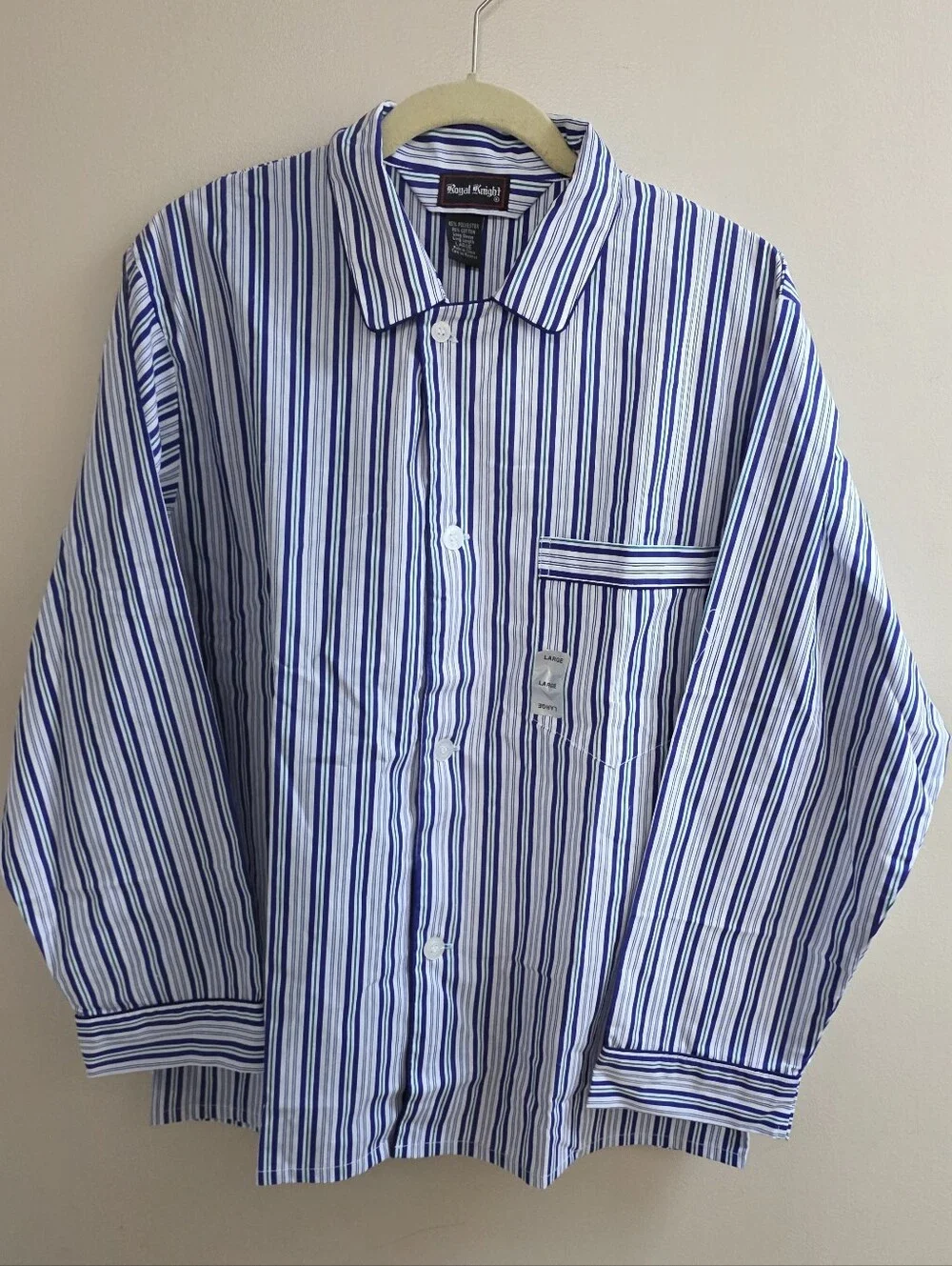 Royal Knight Blue Striped Pajama Set Large
